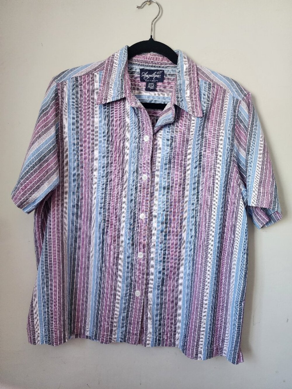 Vintage Angelique Made in Heaven Striped Button Down Shirt Size L – 90s / Y2K